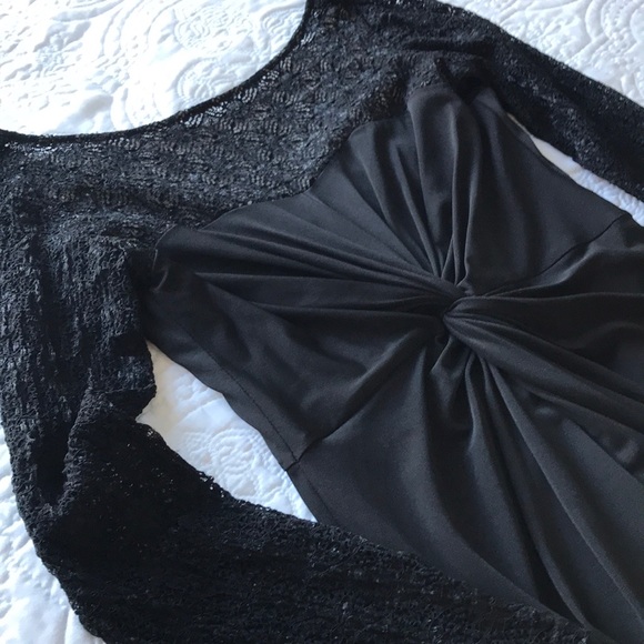 MAGGY LONDON BLACK & LACE DRESS. - Picture 3 of 8